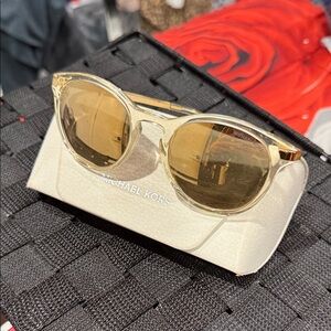 Michael Kors Tan and Gold Sunglasses